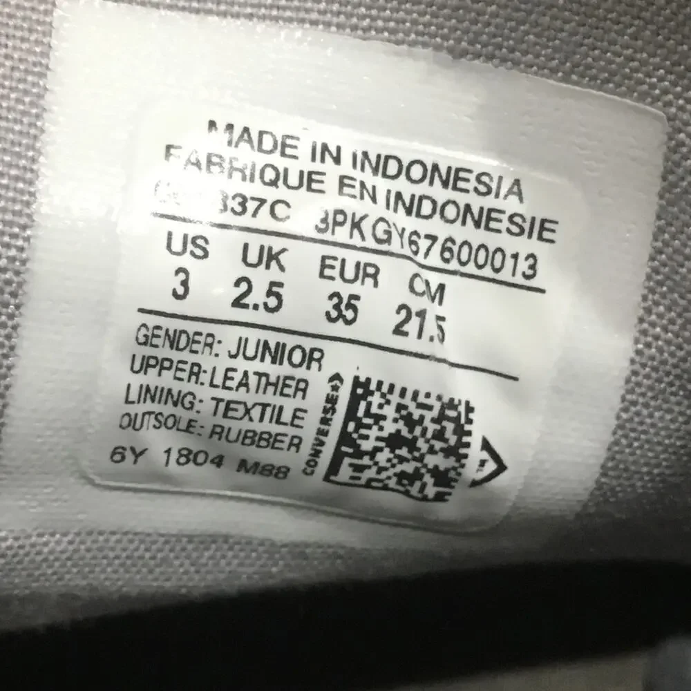 Unisex Leather Converse Sneakers sz 3 youth Converse All Star Grey Low Top
